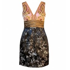 Anthropologie Phoebe Couture Silk Brocade Dress Size 4 Y2K
